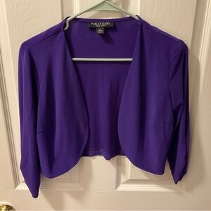 Perceptions Purple Open Front Cardigan NWOT